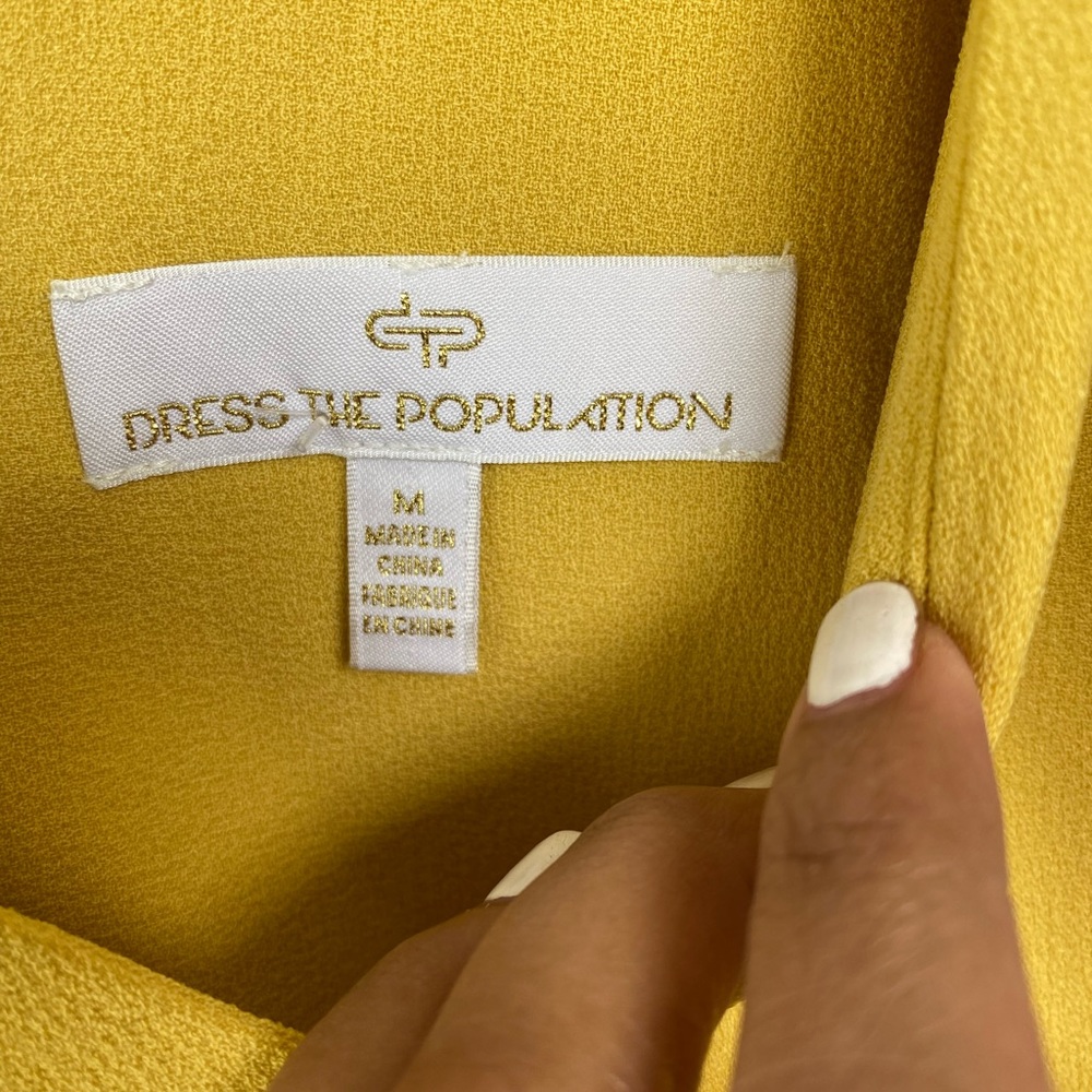 Dress the Population Wendy Ruffle Hem Midi Dress M - Picture 9 of 9